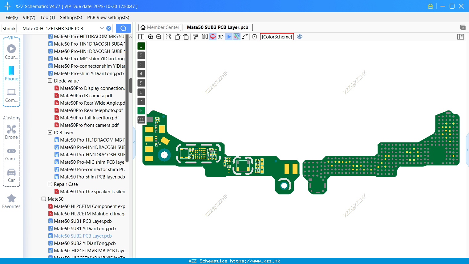Huawei Mate50 SUB2 PCB Layer
